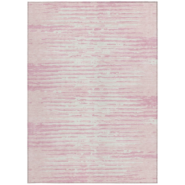 Homeroots 3' Artichoke Green And Ivory Striped Washable Area Rug For Indoor And Outdoor Spaces, Durable Design 3' X 5' Polyester 592407