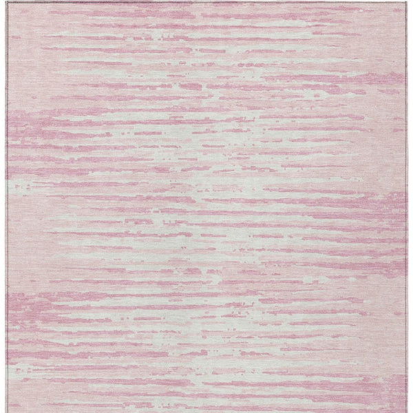 Homeroots 3' Artichoke Green And Ivory Striped Washable Area Rug For Indoor And Outdoor Spaces, Durable Design 3' X 5' Polyester 592407