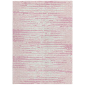 Homeroots 3' Artichoke Green And Ivory Striped Washable Area Rug For Indoor And Outdoor Spaces, Durable Design 8' X 10' Polyester 592410