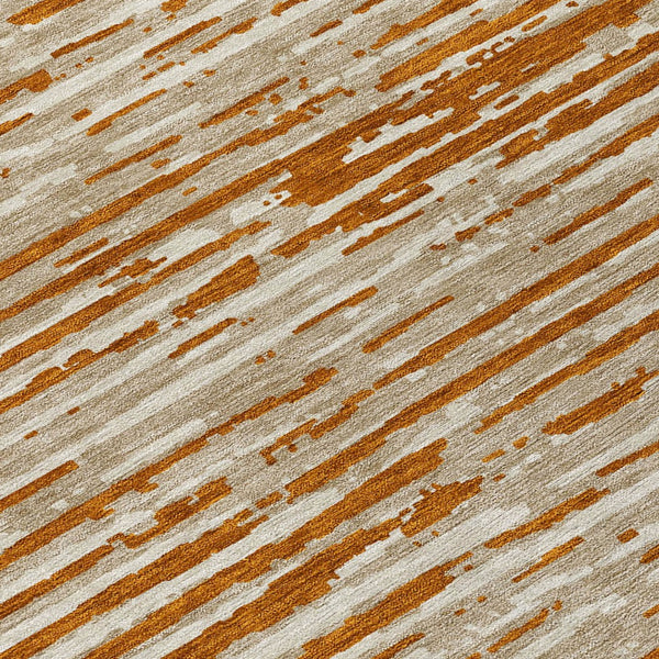 Homeroots 3' Artichoke Green And Ivory Striped Washable Area Rug For Indoor And Outdoor Spaces, Durable Design 8' Round Polyester 592415