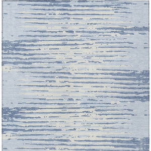 Homeroots 3' Artichoke Green And Ivory Striped Washable Area Rug For Indoor And Outdoor Spaces, Durable Design 5' X 8' Polyester 592420