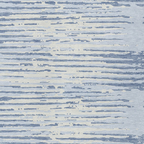 Homeroots 3' Artichoke Green And Ivory Striped Washable Area Rug For Indoor And Outdoor Spaces, Durable Design 5' X 8' Polyester 592420