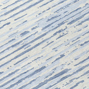 Homeroots 3' Artichoke Green And Ivory Striped Washable Area Rug For Indoor And Outdoor Spaces, Durable Design 8' Round Polyester 592421