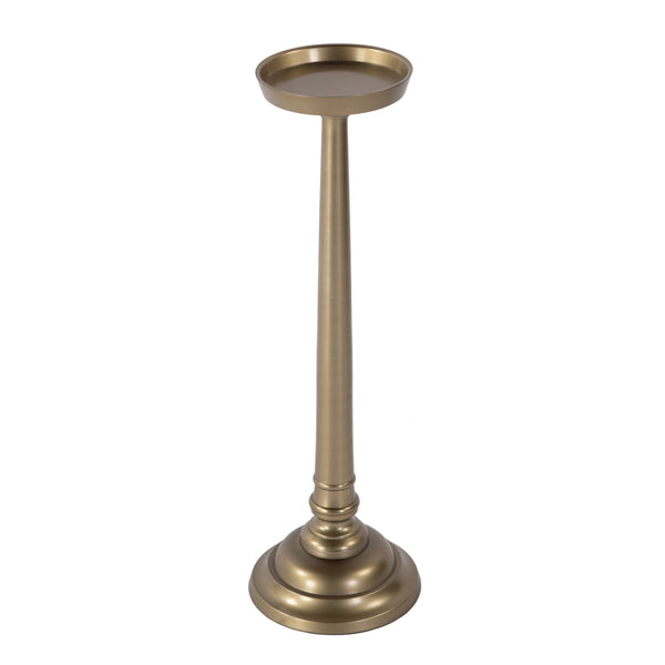 Butler Specialty Butler Tilly Round Metal Pedestal End Table – Chic, Lightweight, And Durable For Modern Spaces Antique Gold Aluminum 5924226-butler