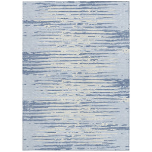 Homeroots 3' Artichoke Green And Ivory Striped Washable Area Rug For Indoor And Outdoor Spaces, Durable Design 9' X 12' Polyester 592423