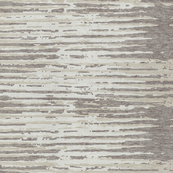 Homeroots 3' Artichoke Green And Ivory Striped Washable Area Rug For Indoor And Outdoor Spaces, Durable Design 8' X 10' Polyester 592434