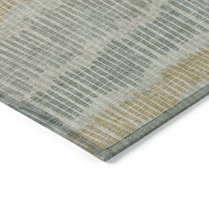 Homeroots 3' Striped Beige Brown And Gray Indoor-outdoor Area Rug - Durable, Washable, Stylish Addition! 8' X 10' Polyester 592440