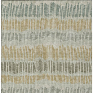 Homeroots 3' Striped Beige Brown And Gray Indoor-outdoor Area Rug - Durable, Washable, Stylish Addition! 9' X 12' Polyester 592441