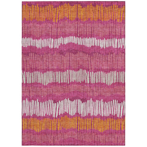 Homeroots 3' Striped Beige Brown And Gray Indoor-outdoor Area Rug - Durable, Washable, Stylish Addition! 8' X 10' Polyester 592446