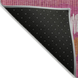 Homeroots 3' Striped Beige Brown And Gray Indoor-outdoor Area Rug - Durable, Washable, Stylish Addition! 8' X 10' Polyester 592446