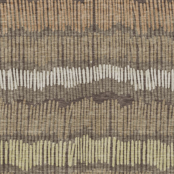 Homeroots 3' Striped Beige Brown And Gray Indoor-outdoor Area Rug - Durable, Washable, Stylish Addition! 3' X 5' Polyester 592449