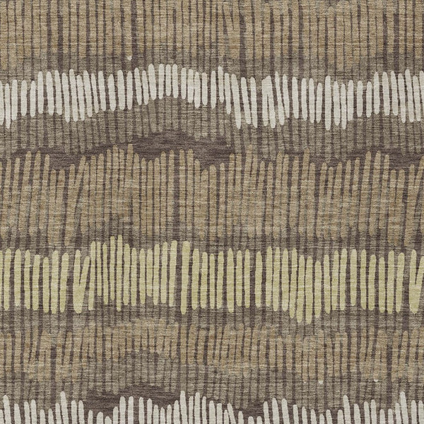 Homeroots 3' Striped Beige Brown And Gray Indoor-outdoor Area Rug - Durable, Washable, Stylish Addition! 8' X 10' Polyester 592452