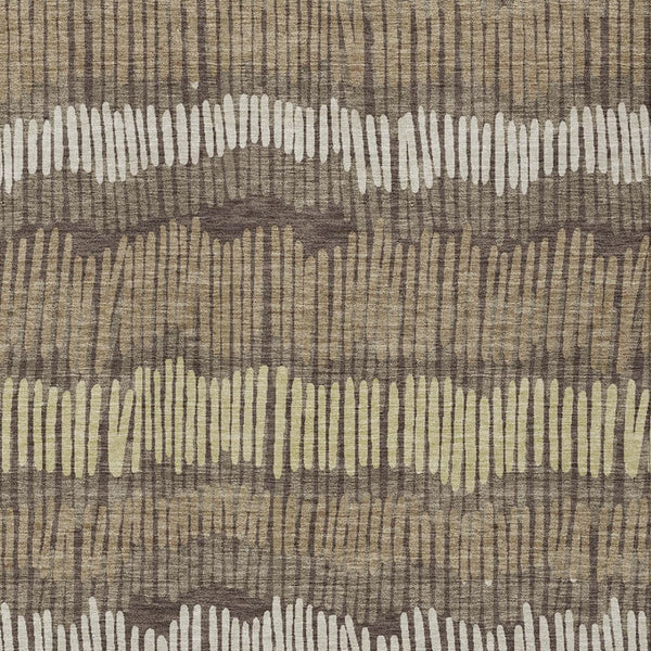 Homeroots 3' Striped Beige Brown And Gray Indoor-outdoor Area Rug - Durable, Washable, Stylish Addition! 9' X 12' Polyester 592453