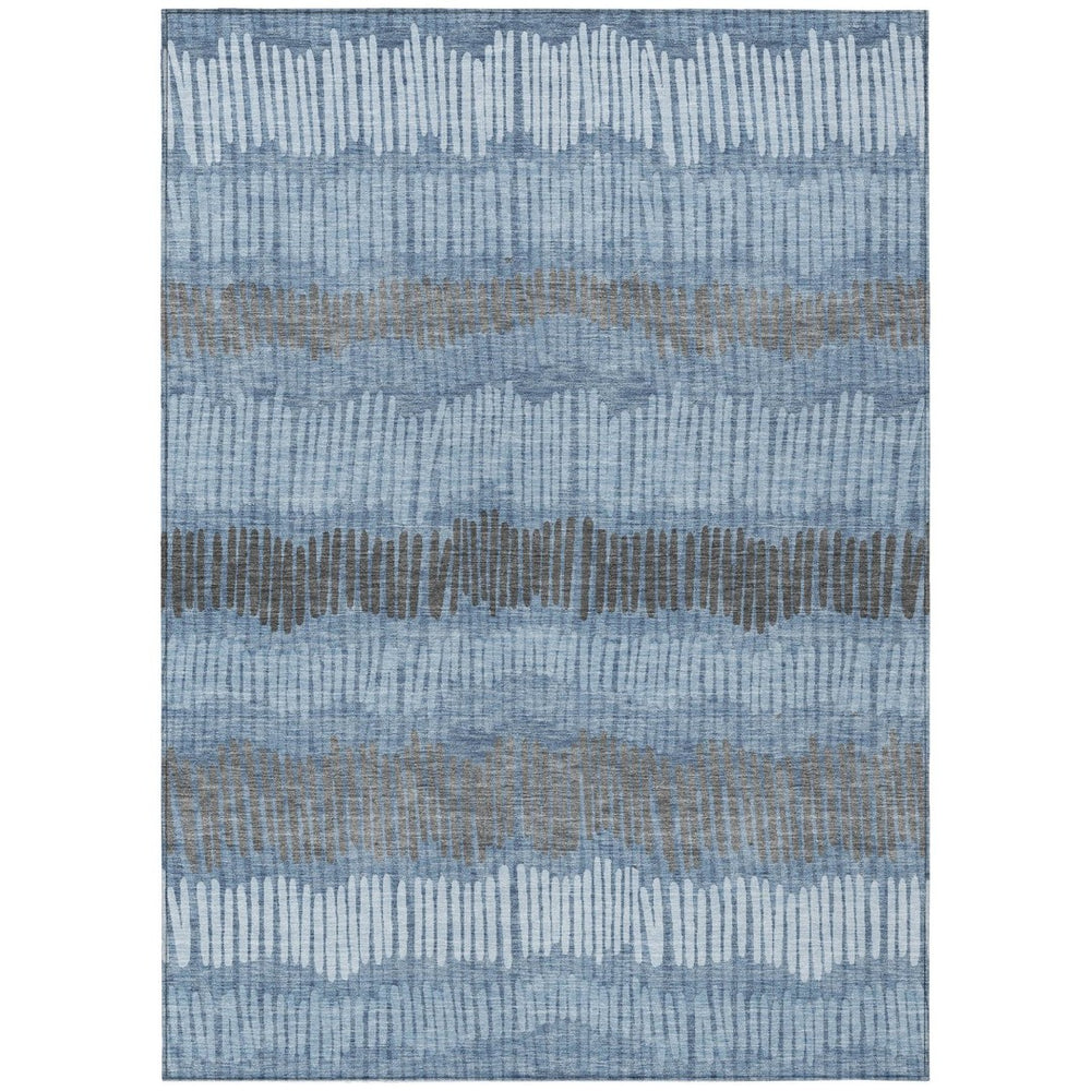 HomeRoots 5' Striped Washable Indoor Outdoor Area Rug - Durable, Stain-Resistant, Stylish for Any Space 5' X 8' 592456