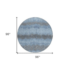 Homeroots 3' Striped Beige Brown And Gray Indoor-outdoor Area Rug - Durable, Washable, Stylish Addition! 8' Round Polyester 592457