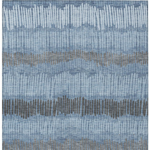Homeroots 3' Striped Beige Brown And Gray Indoor-outdoor Area Rug - Durable, Washable, Stylish Addition! 8' X 10' Polyester 592458