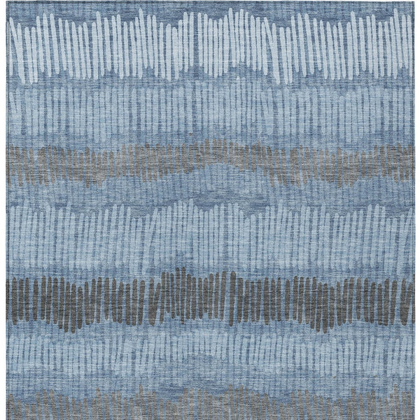 Homeroots 3' Striped Beige Brown And Gray Indoor-outdoor Area Rug - Durable, Washable, Stylish Addition! 8' X 10' Polyester 592458