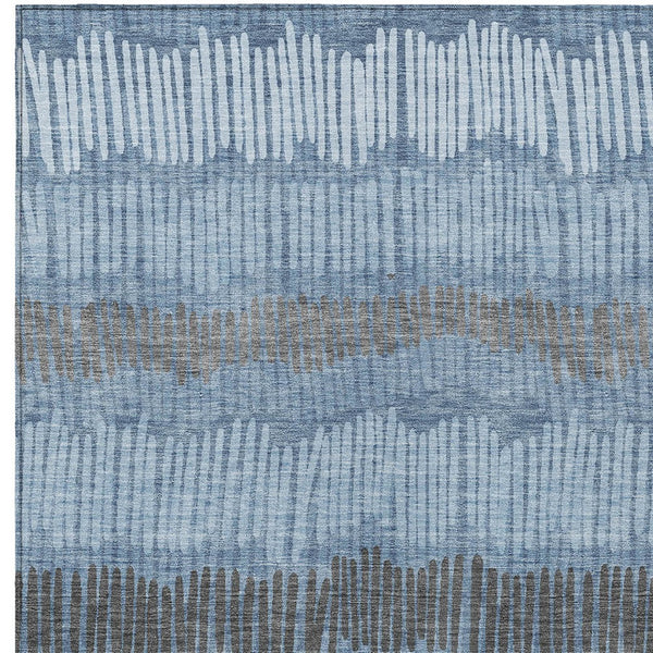 Homeroots 3' Striped Beige Brown And Gray Indoor-outdoor Area Rug - Durable, Washable, Stylish Addition! 8' X 10' Polyester 592458