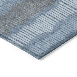Homeroots 3' Striped Beige Brown And Gray Indoor-outdoor Area Rug - Durable, Washable, Stylish Addition! 8' X 10' Polyester 592458