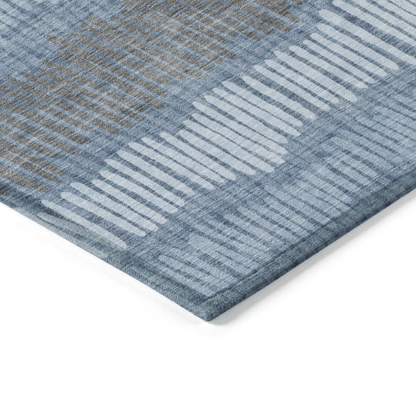 Homeroots 3' Striped Beige Brown And Gray Indoor-outdoor Area Rug - Durable, Washable, Stylish Addition! 8' X 10' Polyester 592458