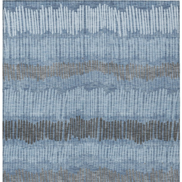 Homeroots 3' Striped Beige Brown And Gray Indoor-outdoor Area Rug - Durable, Washable, Stylish Addition! 9' X 12' Polyester 592459