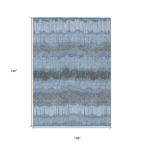 Homeroots 3' Striped Beige Brown And Gray Indoor-outdoor Area Rug - Durable, Washable, Stylish Addition! 9' X 12' Polyester 592459