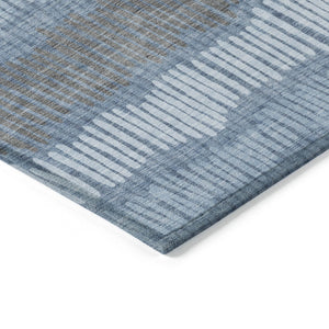 Homeroots 3' Striped Beige Brown And Gray Indoor-outdoor Area Rug - Durable, Washable, Stylish Addition! 10' X 14' Polyester 592460