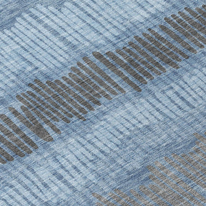 Homeroots 3' Striped Beige Brown And Gray Indoor-outdoor Area Rug - Durable, Washable, Stylish Addition! 10' X 14' Polyester 592460