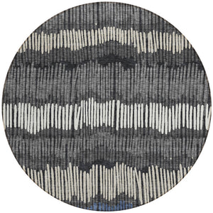 Homeroots 3' Striped Beige Brown And Gray Indoor-outdoor Area Rug - Durable, Washable, Stylish Addition! 8' Round Polyester 592463