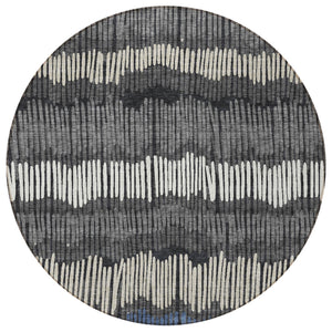 Homeroots 3' Striped Beige Brown And Gray Indoor-outdoor Area Rug - Durable, Washable, Stylish Addition! 8' Round Polyester 592463