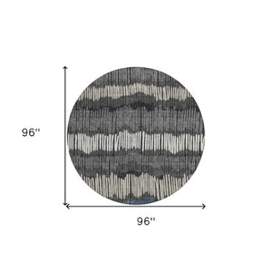 Homeroots 3' Striped Beige Brown And Gray Indoor-outdoor Area Rug - Durable, Washable, Stylish Addition! 8' Round Polyester 592463