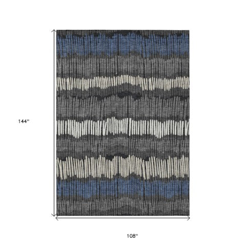 Homeroots 3' Striped Beige Brown And Gray Indoor-outdoor Area Rug - Durable, Washable, Stylish Addition! 9' X 12' Polyester 592465