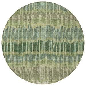 Homeroots 3' Striped Beige Brown And Gray Indoor-outdoor Area Rug - Durable, Washable, Stylish Addition! 8' Round Polyester 592469