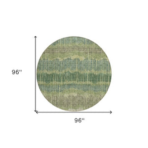 Homeroots 3' Striped Beige Brown And Gray Indoor-outdoor Area Rug - Durable, Washable, Stylish Addition! 8' Round Polyester 592469