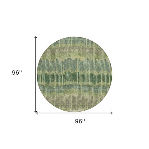 Homeroots 3' Striped Beige Brown And Gray Indoor-outdoor Area Rug - Durable, Washable, Stylish Addition! 8' Round Polyester 592469