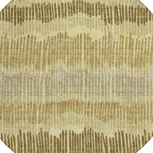 Homeroots 3' Striped Beige Brown And Gray Indoor-outdoor Area Rug - Durable, Washable, Stylish Addition! 8' Round Polyester 592475