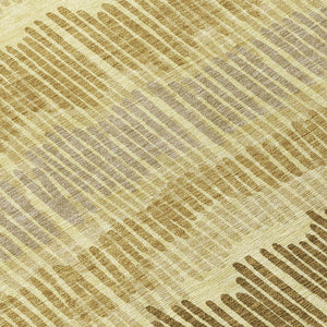 Homeroots 3' Striped Beige Brown And Gray Indoor-outdoor Area Rug - Durable, Washable, Stylish Addition! 8' Round Polyester 592475
