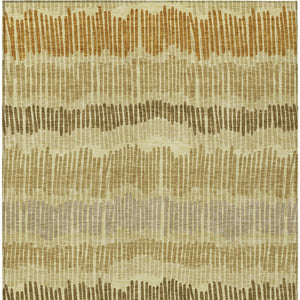 HomeRoots 5' Gold Brown and Gray Striped Washable Area Rug - Durable, Stylish, Perfect for Indoor & Outdoor Use 10' X 14' 592478