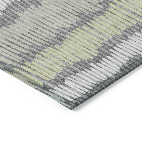 Homeroots 3' Striped Beige Brown And Gray Indoor-outdoor Area Rug - Durable, Washable, Stylish Addition! 3' X 5' Polyester 592479
