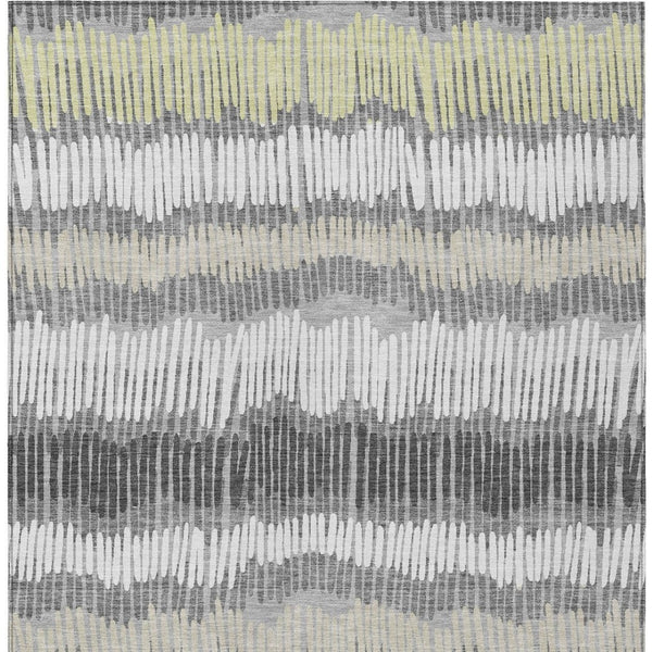 Homeroots 3' Striped Beige Brown And Gray Indoor-outdoor Area Rug - Durable, Washable, Stylish Addition! 3' X 5' Polyester 592479