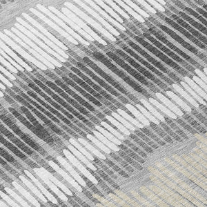 Homeroots 3' Striped Beige Brown And Gray Indoor-outdoor Area Rug - Durable, Washable, Stylish Addition! 8' Round Polyester 592481