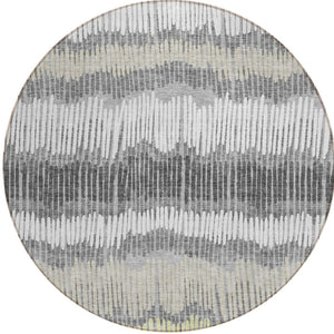 Homeroots 3' Striped Beige Brown And Gray Indoor-outdoor Area Rug - Durable, Washable, Stylish Addition! 8' Round Polyester 592481