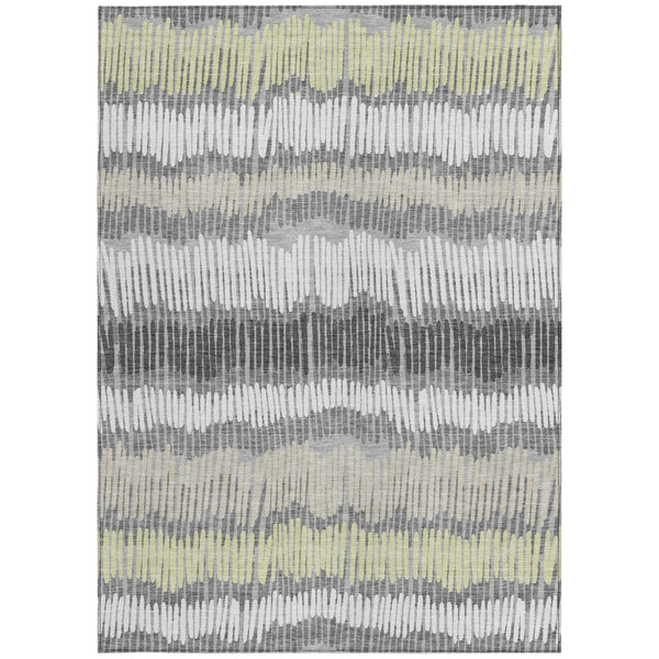 Homeroots 3' Striped Beige Brown And Gray Indoor-outdoor Area Rug - Durable, Washable, Stylish Addition! 8' X 10' Polyester 592482
