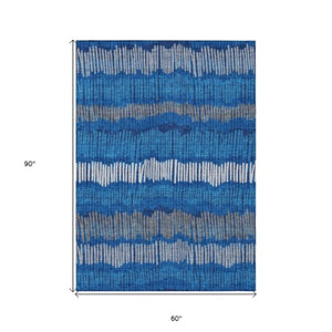 Homeroots 3' Striped Beige Brown And Gray Indoor-outdoor Area Rug - Durable, Washable, Stylish Addition! 5' X 8' Polyester 592486