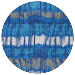 Homeroots 3' Striped Beige Brown And Gray Indoor-outdoor Area Rug - Durable, Washable, Stylish Addition! 8' Round Polyester 592487