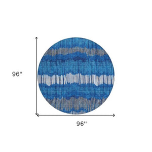 Homeroots 3' Striped Beige Brown And Gray Indoor-outdoor Area Rug - Durable, Washable, Stylish Addition! 8' Round Polyester 592487