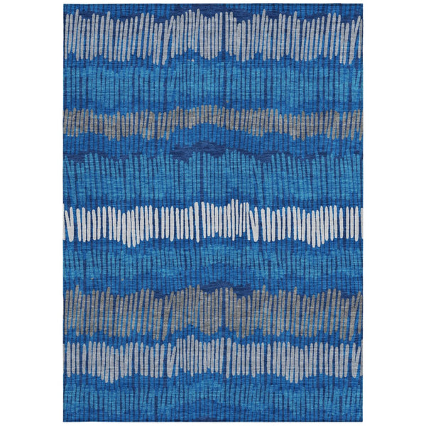 Homeroots 3' Striped Beige Brown And Gray Indoor-outdoor Area Rug - Durable, Washable, Stylish Addition! 8' X 10' Polyester 592488
