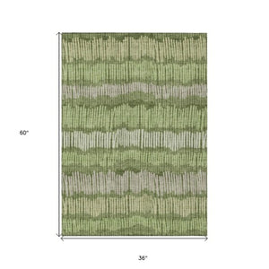 Homeroots 3' Striped Beige Brown And Gray Indoor-outdoor Area Rug - Durable, Washable, Stylish Addition! 3' X 5' Polyester 592491