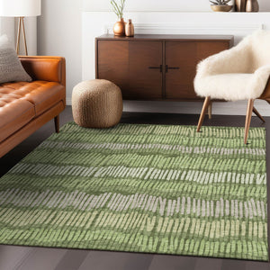 Homeroots 3' Striped Beige Brown And Gray Indoor-outdoor Area Rug - Durable, Washable, Stylish Addition! 3' X 5' Polyester 592491