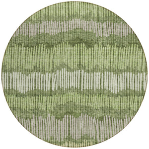 Homeroots 3' Striped Beige Brown And Gray Indoor-outdoor Area Rug - Durable, Washable, Stylish Addition! 8' Round Polyester 592493